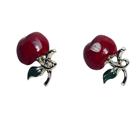 Gold Tone, Red, Green And White Apple Pins (6075) - Picture 2 of 4